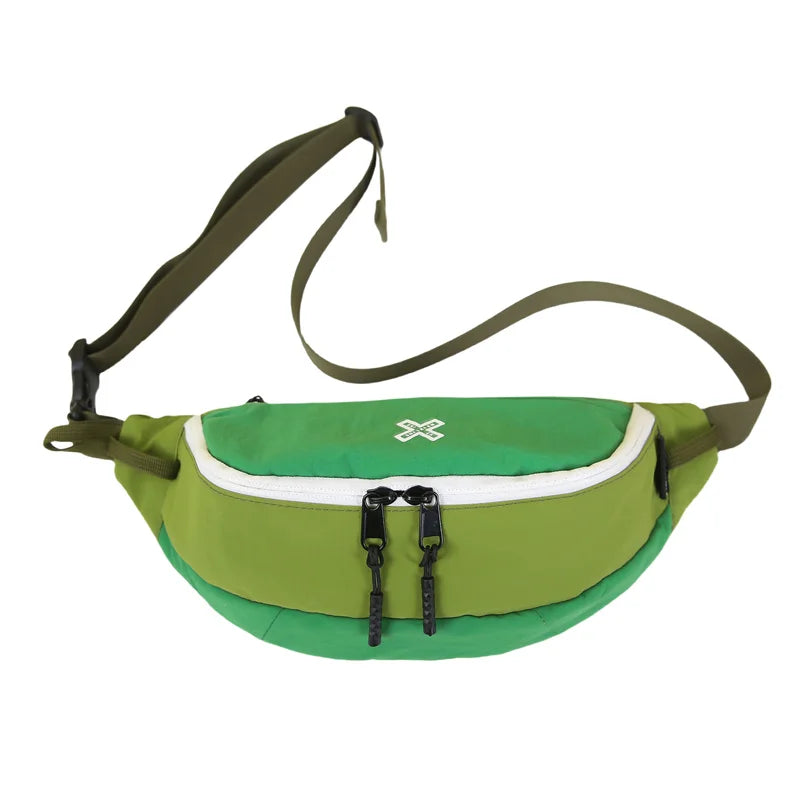 Casual Waterproof Chest Bags Large Capacity Crossbody Bags Korean Fashion Waist Bag Fanny Pack for Women Men's Travel Bag Banana green