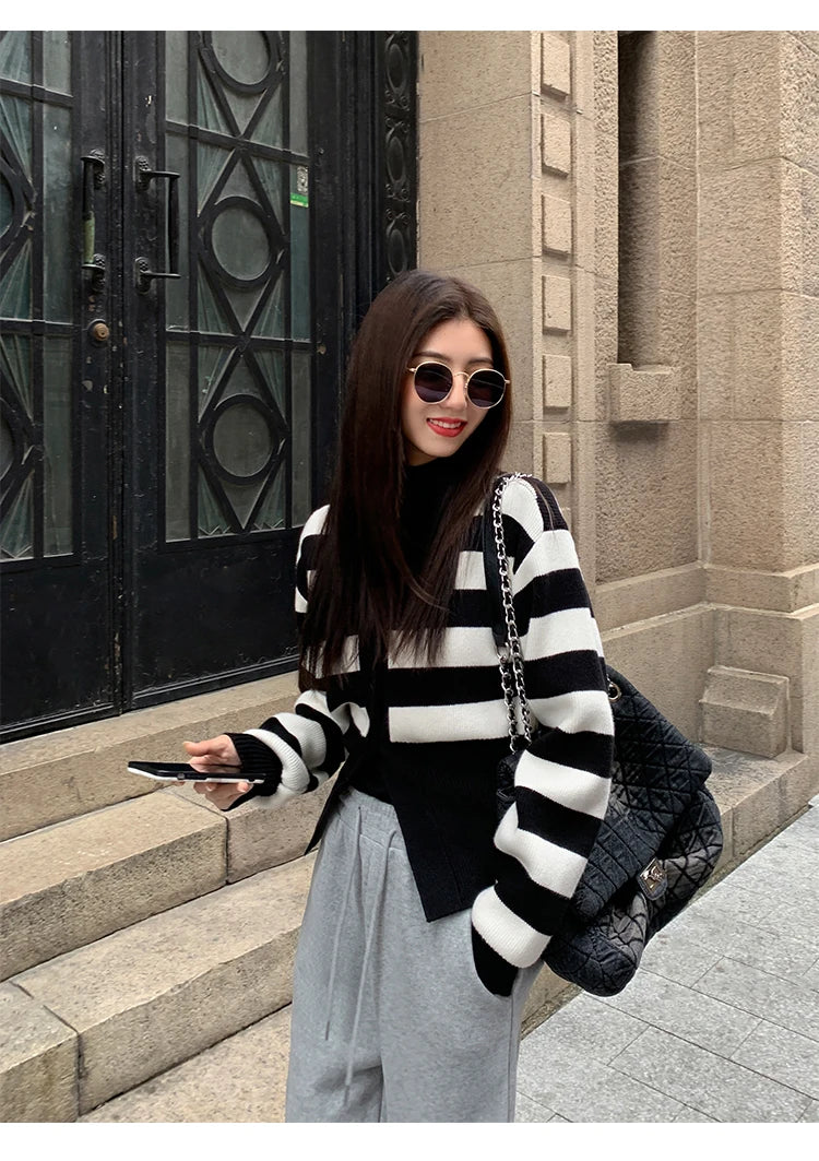 AOSSVIAO Knitted Casual Cardigan 2025 Autumn Winter Elegance Solid Color V-neck Sweater Unique and Niche Slim Fit Tops Badiee Stylez