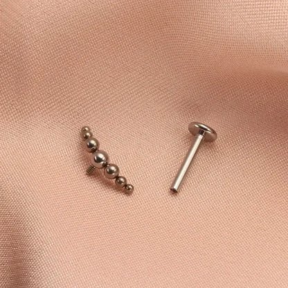 ASTM F136 Titanium Mirror Polish 7 Beads Cluster 16G Labret Cartilage Helix Conch Monroe Tragus Piercing Body Jewelry