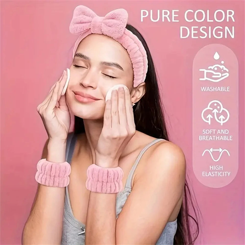 16-Piece Women's bow Headband Velvet large ring matte matte Grip Clip Pink Series Blue Series Black Series Styling Tools set SPA Badiee Stylez
