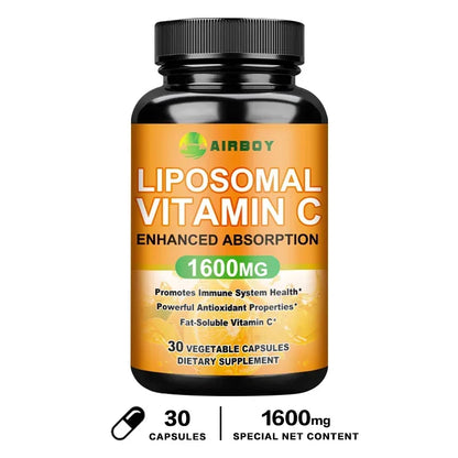 Liposomal Vitamin C 1600mg - Promotes Collagen Production, Immune Support, Powerful Antioxidant 30 Capsules