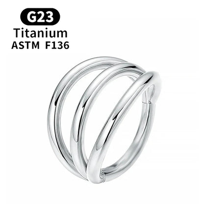 F136 G23 Titanium Nose Ring 16G Hinged Segment CZ Septum Clicke Daith Earrings Hoops Ear Cartilage Tragus Helix Piercing Jewelry Silver Color 5 CHINA