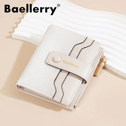 Baellerry High Quality Women Wallets New Simple Short Card Holde Brand Female Purse Photo Holder Coin Pocket Zipper Women Wallet