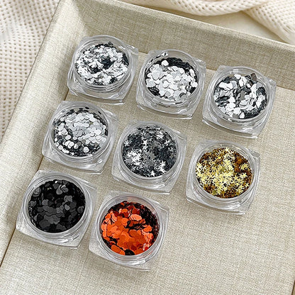 Holographic Laser Star Love Sequins Nail Glitter Gold Silver Sequin Mix Size Paillette DIY Design Nail Art Decorations Tool