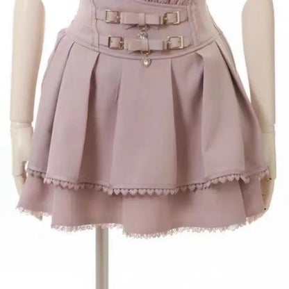 Y2k Skirts for Women High Waist A-line Jupe Fashion Japanese Summer Cute Saia 2025 Faldas Mujer De Moda Bow Sweet Mini Skirt
