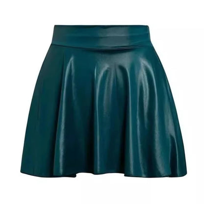 Multipurpose Elastic Mini Short Skirt Women Faux Leather Skirts High Waist For Skater Work Nightclub Badiee Stylez