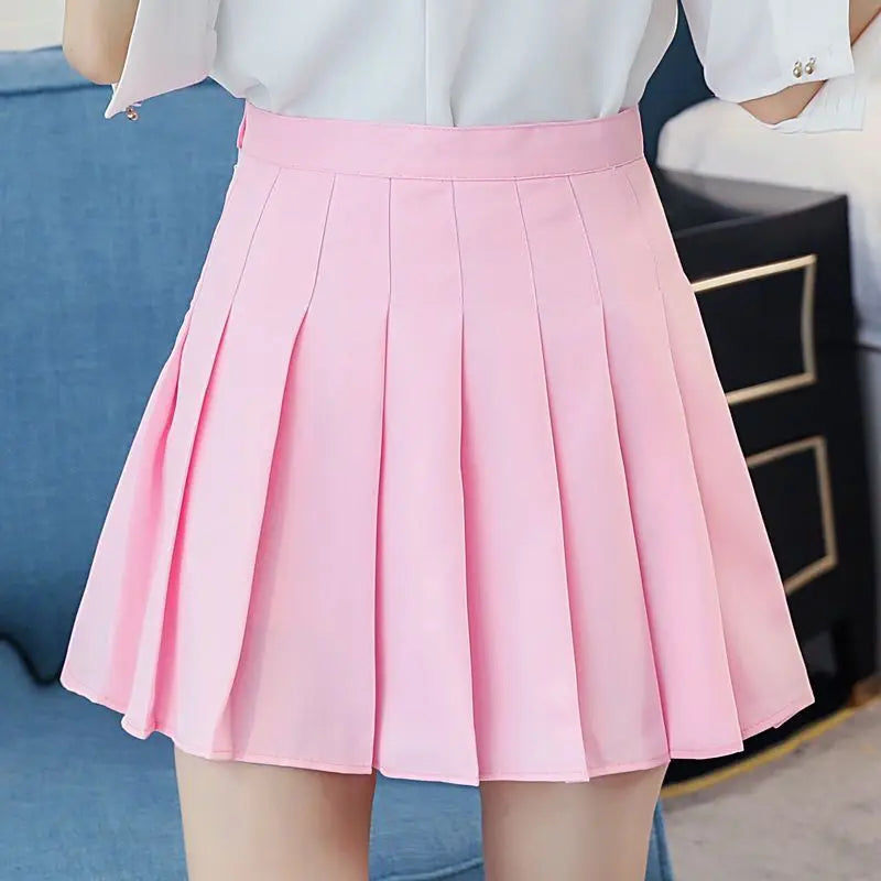 Mini Skirts Womens 2024 Summer Japanese School Pleated Skirts High Waist Kawaii Cute Pink Plaid Skirt Uniform Harajuku Jupe