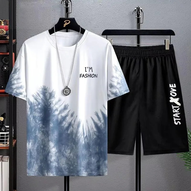 Summer Quick Drying Men's Sets Fashion tracksuits Casual Breathable Short Sleeve 3D Printed Sports T-shirt+Shorts Basketball Set Badiee Stylez