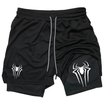 Men's  sports shorts,  spider print  compression shorts , informal, training, running, 2-in-1, Y2K order shipped directly Badiee Stylez