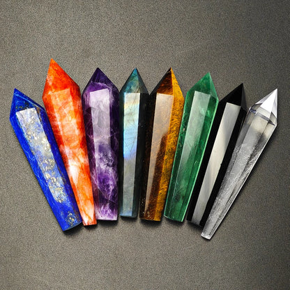 Natural Red Glue Flower Wand White Crystal Tower Home Decoration Rock Quartz Wand Single Point Polished Obelisk Healing Gift