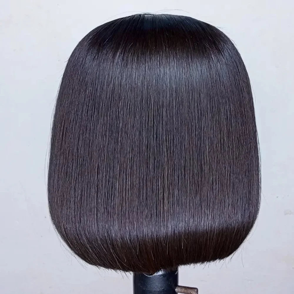 100% Human Hair Wig Glueless Braided Closure Hd Lace Frontal Wig Pre Cut Vietnamese Straight Short Bob Lace Front Wig for Women Badiee Stylez