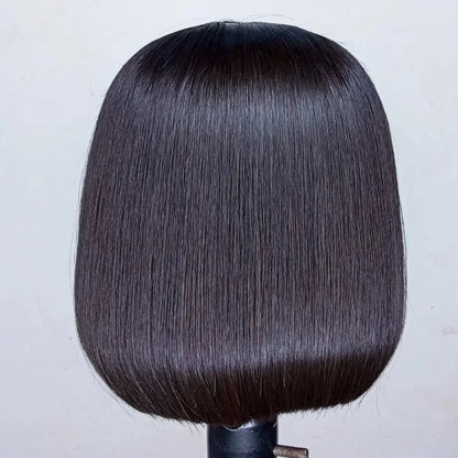 100% Human Hair Wig Glueless Braided Closure Hd Lace Frontal Wig Pre Cut Vietnamese Straight Short Bob Lace Front Wig for Women Badiee Stylez