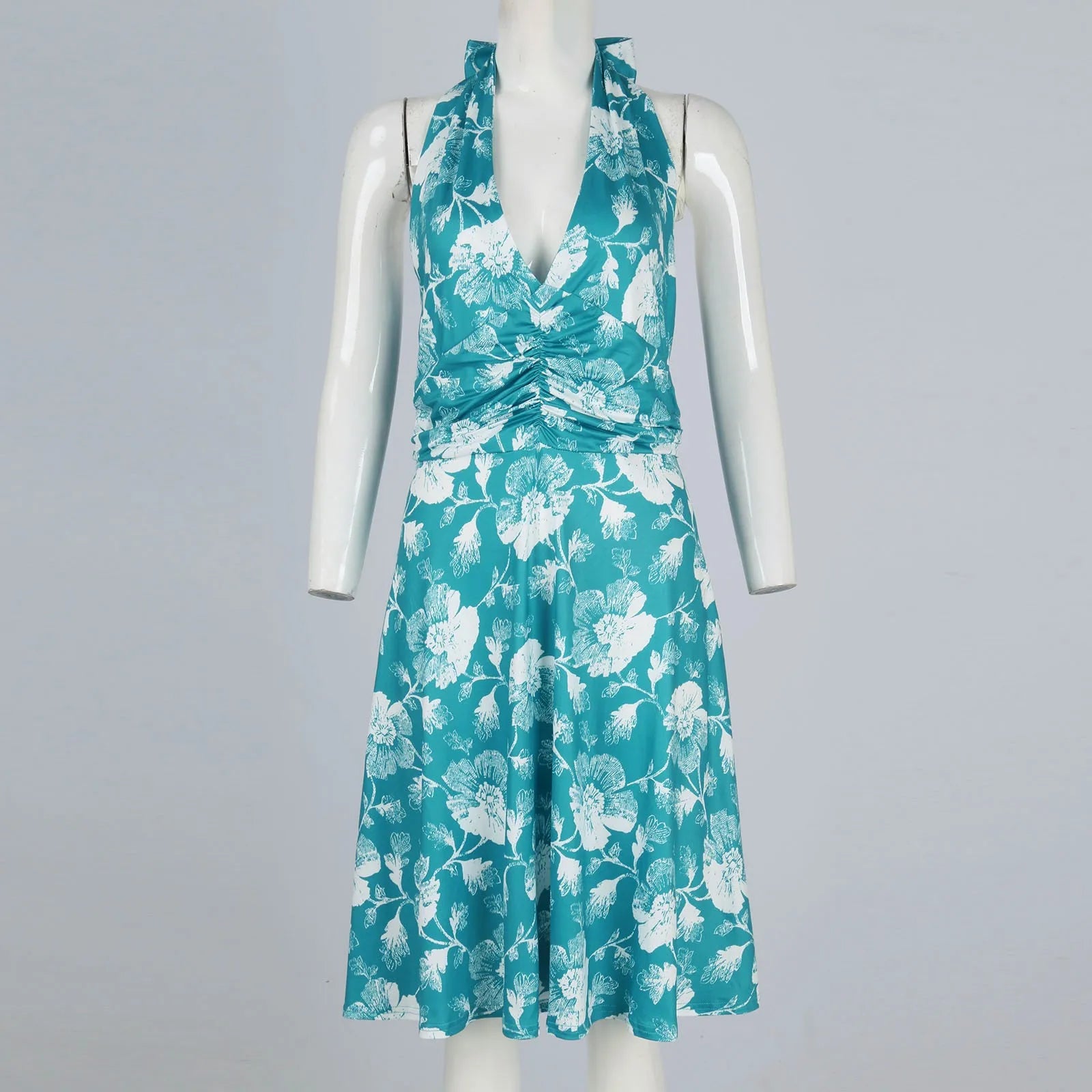 Ladies' Sexy Elegant Bohemian Floral Printed Summer Sleeveless Deep V-neck High Waist Beach Vacation A-line Daily Ruffle Dresses