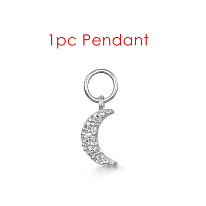 1PC Little Star Moon Snake Crystal Charms Pendant Helix Daith Earrings for Women Hanging Matching Piercing Lobe Tragus Jewelry CC033-1