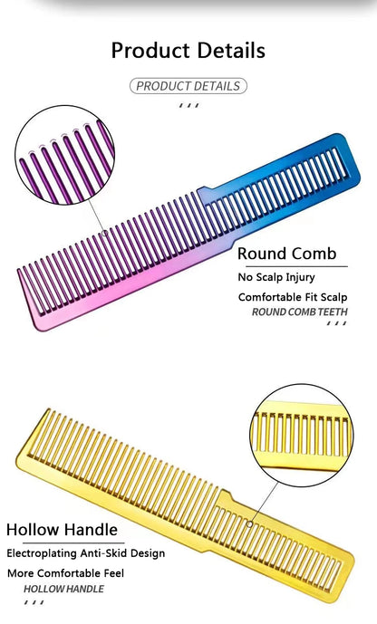 Salon Professional Electroplated Comb Barber Comb Stylist Styling Tool Accessories Salon Anti-static Hair Cut Comb