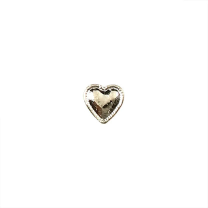 20PCS 3D Glossy Gold Silver Metallic Love Heart Various Crook Frame Solid Alloy Nail Art Rhinestones Decorations Manicure Charms