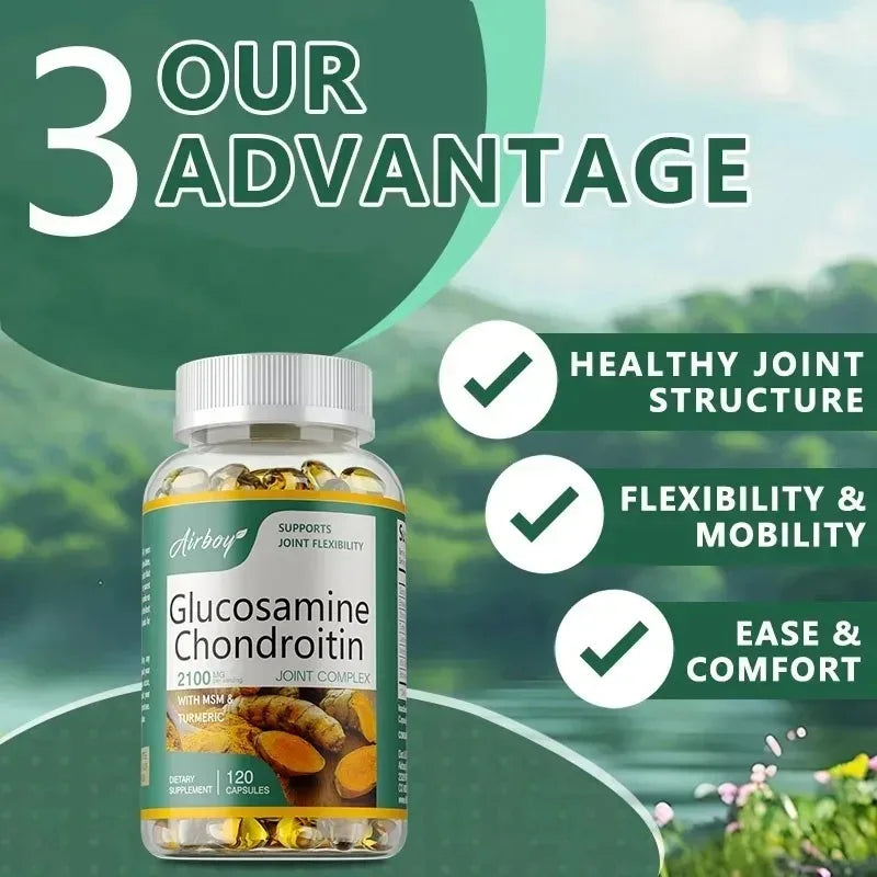 Glucosamine Chondroitin MSM - Joint Support Supplement for Men and Women, Triple Strength Vitamin - Relieve Joint Discomfort
