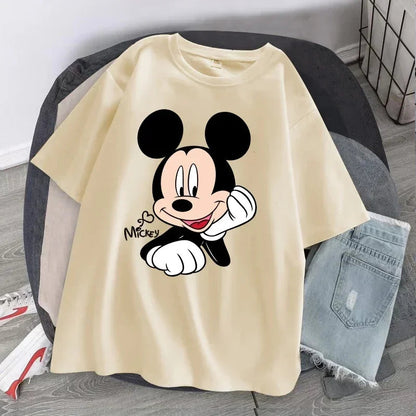 Women's T-shirt Cartoon Streetwear Mickey Mouse Women Tee Korean Loose Short Sleeve T Shirt Summer Y2k Clothes Tops Badiee Stylez