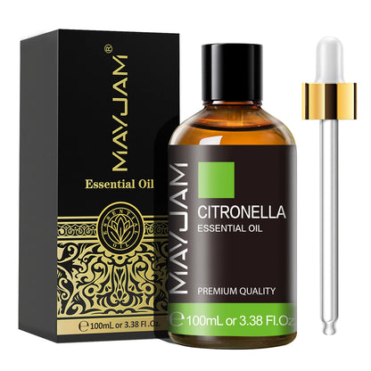 MAYJAM 1PCS 100ML Essential Oil with Dropper Sandalwood Lavender Eucalyptus Vanilla Aroma Oil For Humidifier Scent Candle Burner - Badiee Stylez