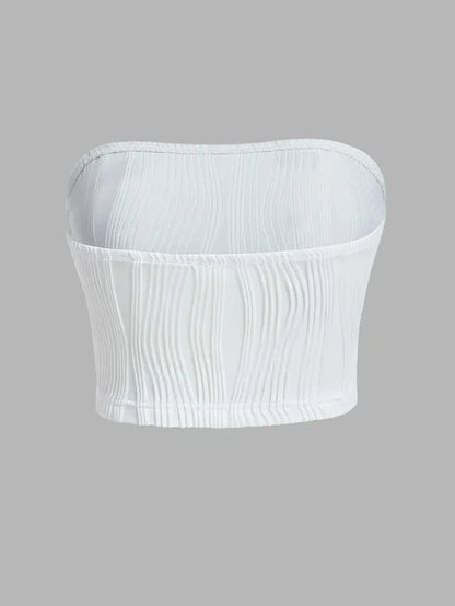 Sexy Rib Knit Strapless Crop Tube Top Women Summer Y2K Clothes Sleeveless Off The Shoulder Tank Top Streetwear Club Party 2024