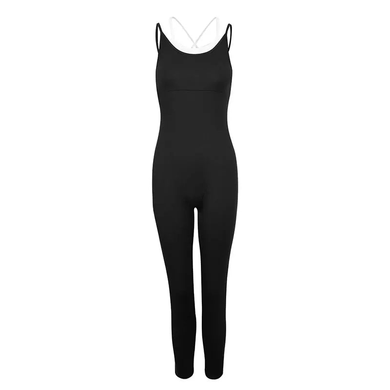 Sporty New Jumpsuits Black Sexy Women Backless Bodycon Female Jumpsuits Streetwear Fashion O-Neck Sporty Elegant Lady's Clothing Badiee Stylez