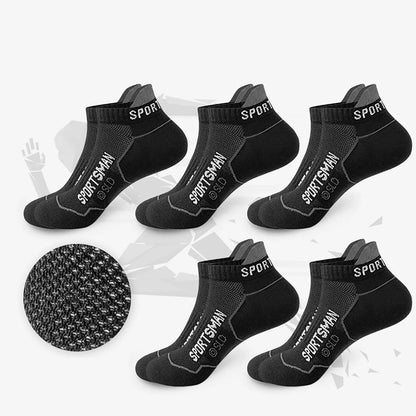 5 Pairs sport Socks High Quality Men's Summer Man Short Socks Breathable Ankle Socks Cotton Black Thin Cut Run Men Socks 5 black EUR40-44 CHINA