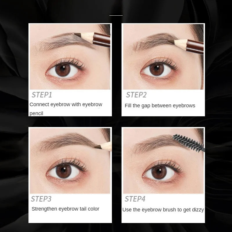 Pencil-shaped Wooden Eyebrow Pencil Waterproof Sweat-proof Eyebrow Pen Smooth Eyebrow Pencil Lasting Not Easy To Faint Cosmetics
