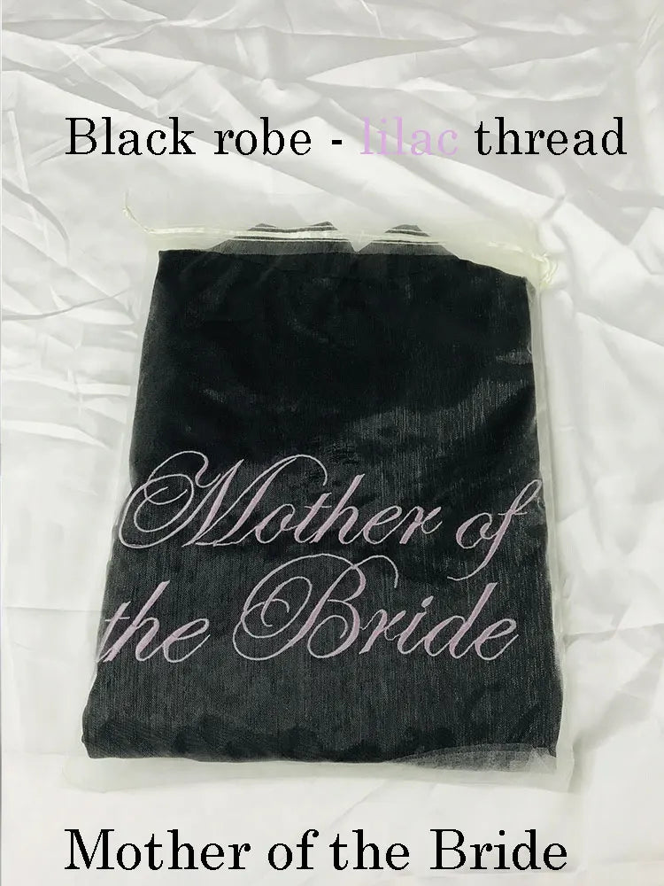 Personalized Embroidered Robe Ruffle Bridesmaids Silk Robes Bride Wedding Day Embroider Kimono Customizable Elements Kimono Robe Mother of the Bride