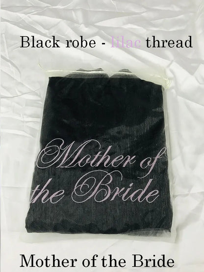 Personalized Embroidered Robe Ruffle Bridesmaids Silk Robes Bride Wedding Day Embroider Kimono Customizable Elements Kimono Robe Mother of the Bride