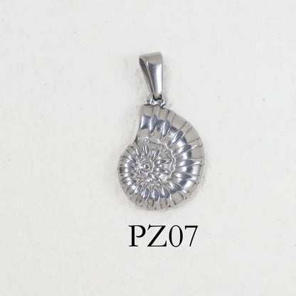 RHYSONG Geometric Stainless Steel 18K Gold Plated Snake Cross Palm Conch Mushroom Pistol Pendant For Women Diy Findings Jewelry 07-SV