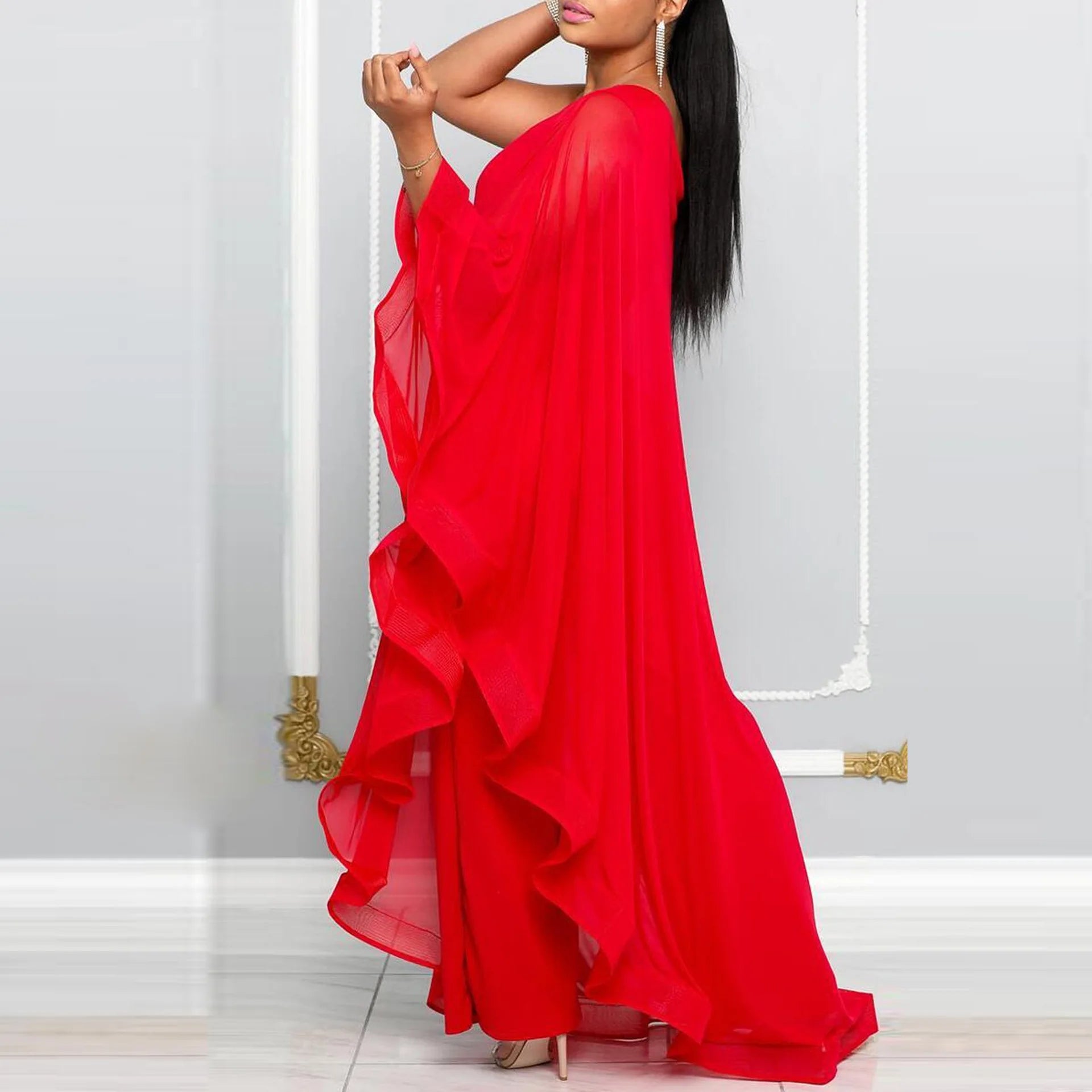 Women One Shoulder Jumpsuit Ruffle Long Sleeve Elegant Solid Aysmmetric Fashion Autumn Rompers Casual Party Club Jumpsuits 2024 Badiee Stylez