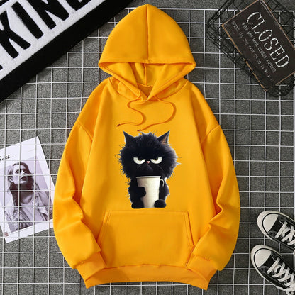 2025 Winter New Women's Hoodie High Street Unisex style Double Pockets Sweatshirts Outerwear Plus-Size Women's Clothing CYXX236 Yellow