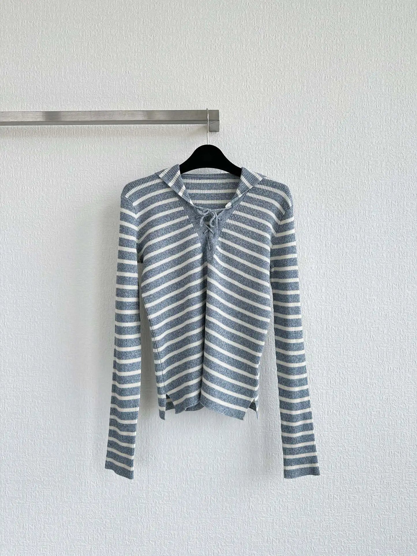 2025 new striped sweater for women GRAY