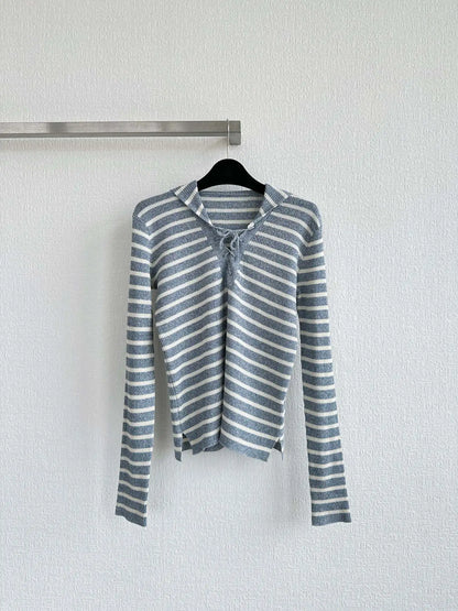 2025 new striped sweater for women GRAY