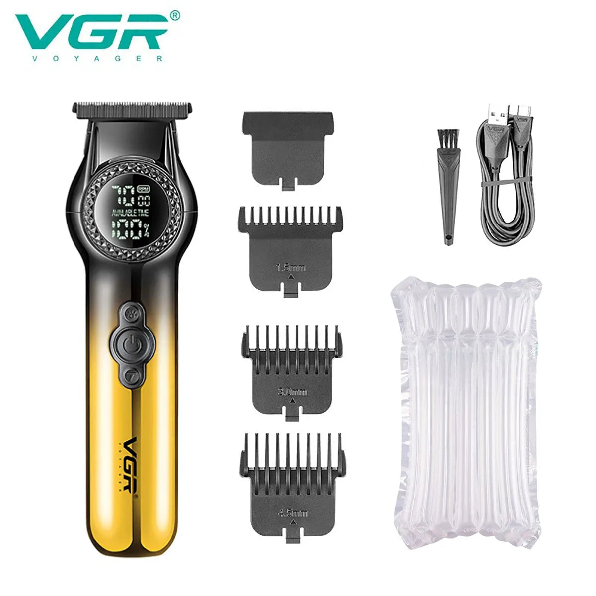 VGR Hair Clipper Professional Hair Trimmer 8000 RPM Hair Cutting Machine Electric Haircut Machine Cordless Clipper for Men V-990 glod without box