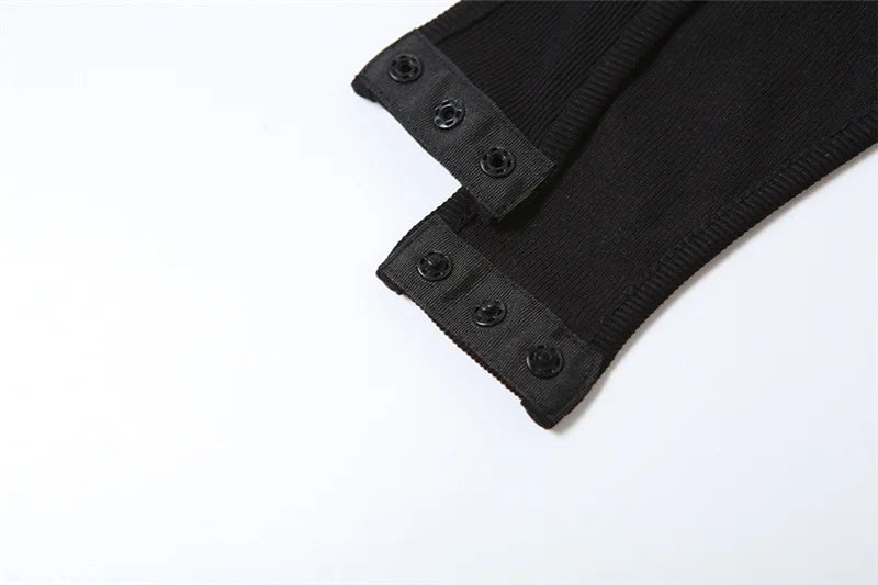 Gothic tops Y2k clothes sexy spicy hollow out bodysuit nigh clubwearr ashion women's patchwork slim fitting jumpsuit top tees