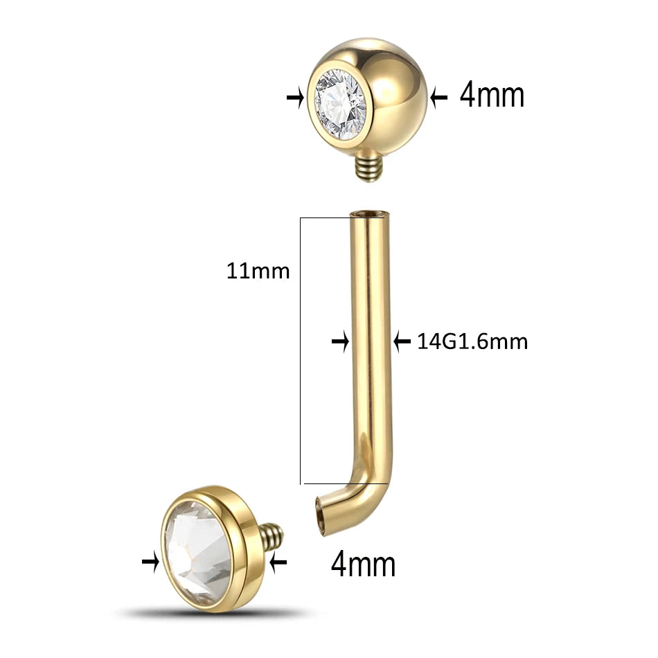 1PC Titanium Christina Piercing Flower Vertical Hood Intimate Piercing Gold Color Sexy Belly Rings Surface Jewelry for Men Women Badiee Stylez