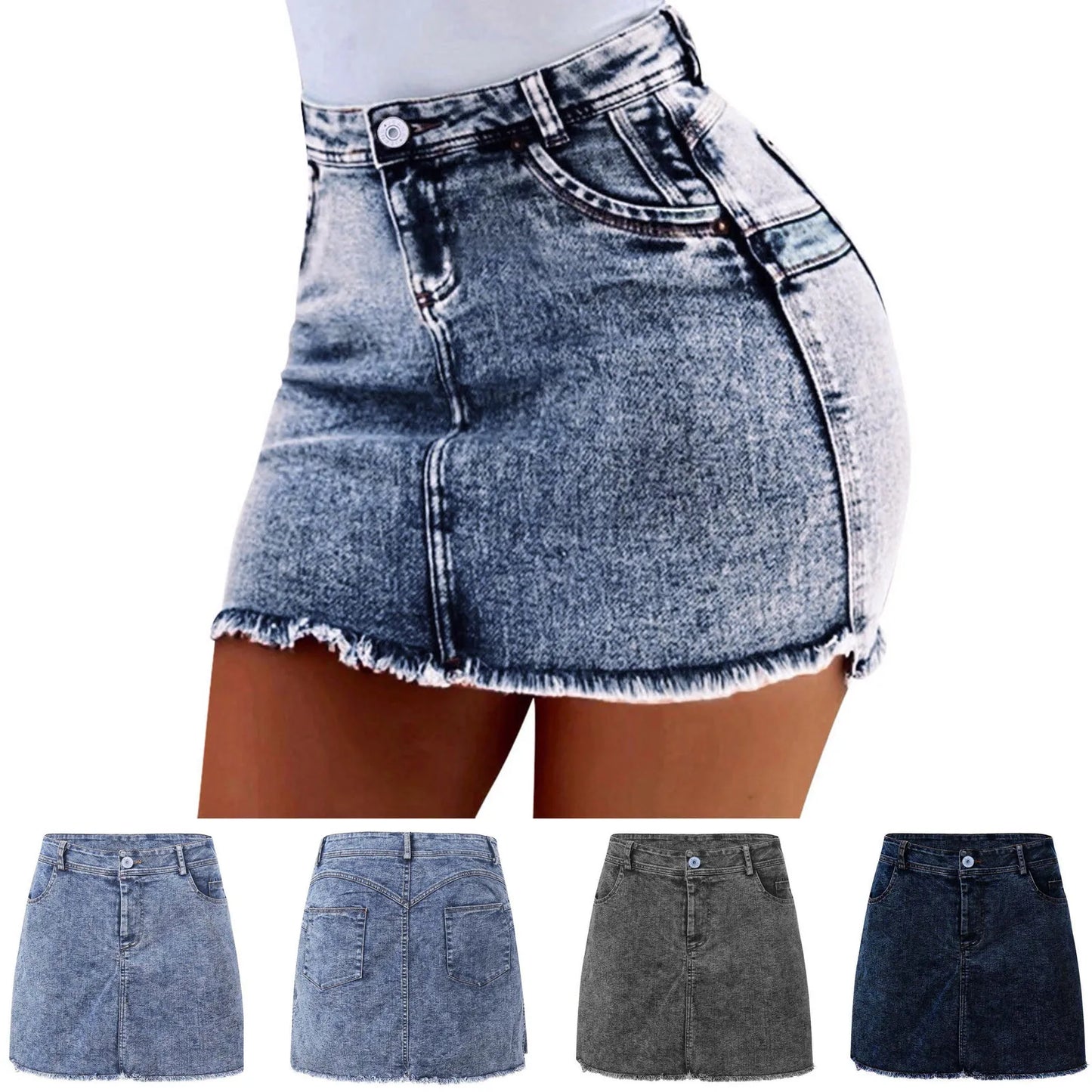 Mini Skirt Women's Wash Mini Female Short Skirts Summer Women's Sexy Denim Skirt Skirts for Women Knee Length Casual