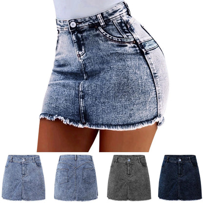 Mini Skirt Women's Wash Mini Female Short Skirts Summer Women's Sexy Denim Skirt Skirts for Women Knee Length Casual