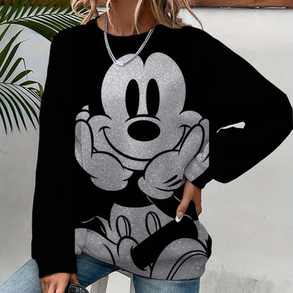 Mickey Mouse Print Women Hoodies Sweatshirts Streetwear Cute Oversized Hoodies Pullover Cropped Hoodies Females Y2k ANZ5JZ0204