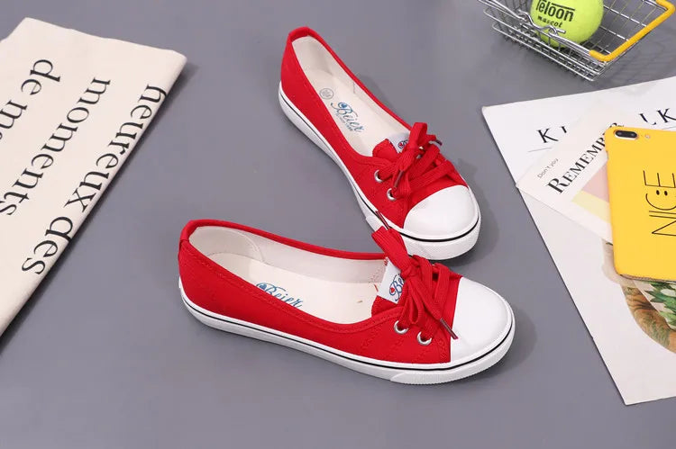 Canvas Small White Shallow Cut Summer Flat Sport Casual Ladies Soft Sneakers Platform Zapatillas De Mujer Tenis Women Luxury