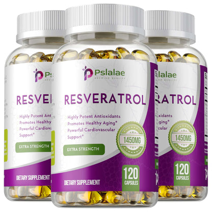 Resveratrol Extract - Helps Support Cardiovascular Health, Promotes Skin Radiance, and Antioxidants 120 Capsule-3bottles