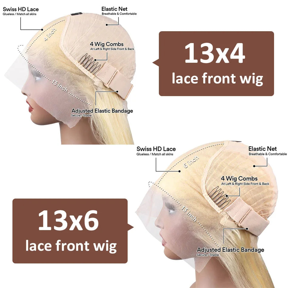 Wiggogo 613 Hd Lace Frontal Wig 13X4 13X6 Hd Lace Wig Blonde Lace Front Human Hair Wigs Straight Lace Front Wigs Human Hair