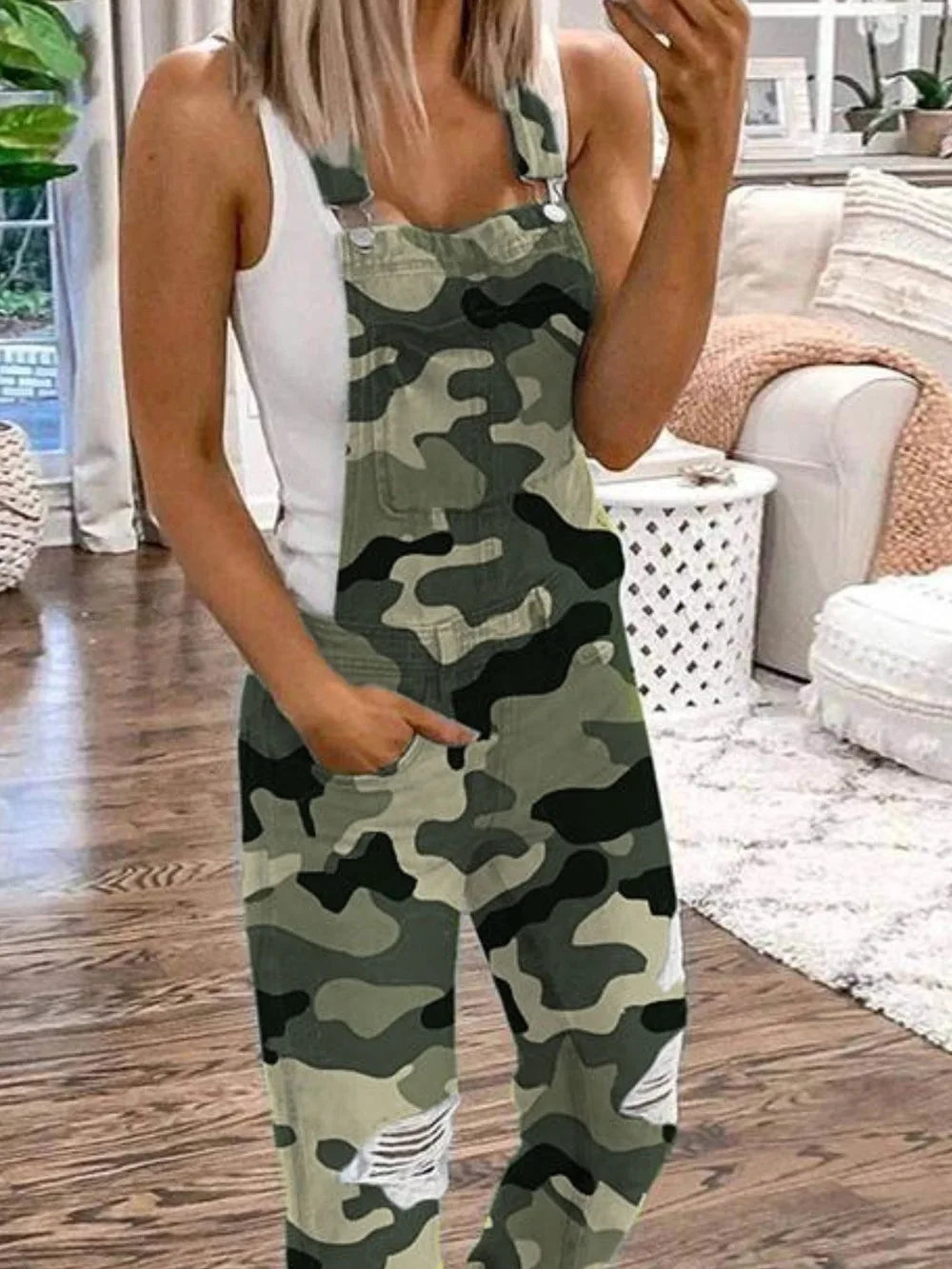 Lugentolo Women Overalls New Sport Jeans Fashion Ripped Denim Female Large Size Mid-rise Straight-leg Trousers Do Old 5XL