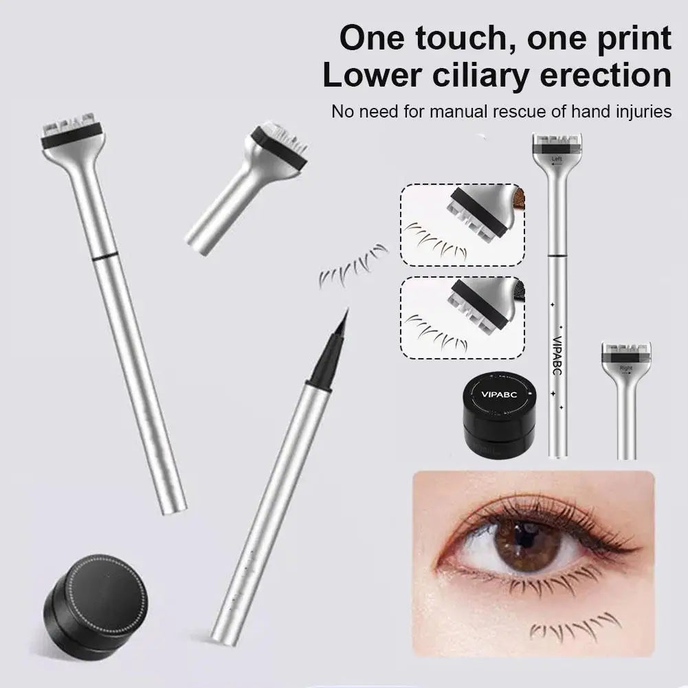 Dezone Lower Eyelashes Stamp Pen Waterproof Sweatproof Korean Makeup Cosmetics Natural-looking Eyelash 3 In 1
