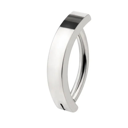 ASTM F136 Titanium PIERC Reverse Curved Clicker Navel Barbell Shiny CZ Sexy Belly Button Rings Bellybutton Sexy Piercing Jewelry TB-0995-silver CHINA