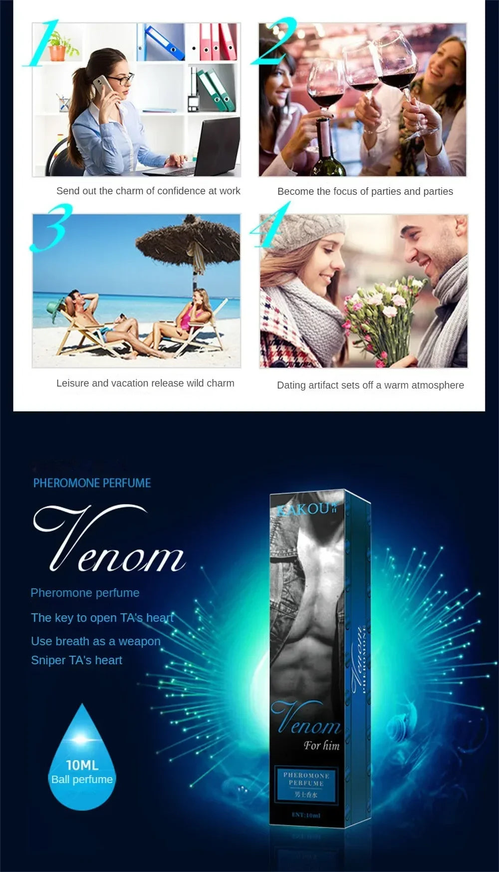 10ml Perfume for Men Women Ball Perfume Women Pheromone Men'S Essential Oil Perfume Attracts The Opposite Sex Lasting Fragrance - Badiee Stylez