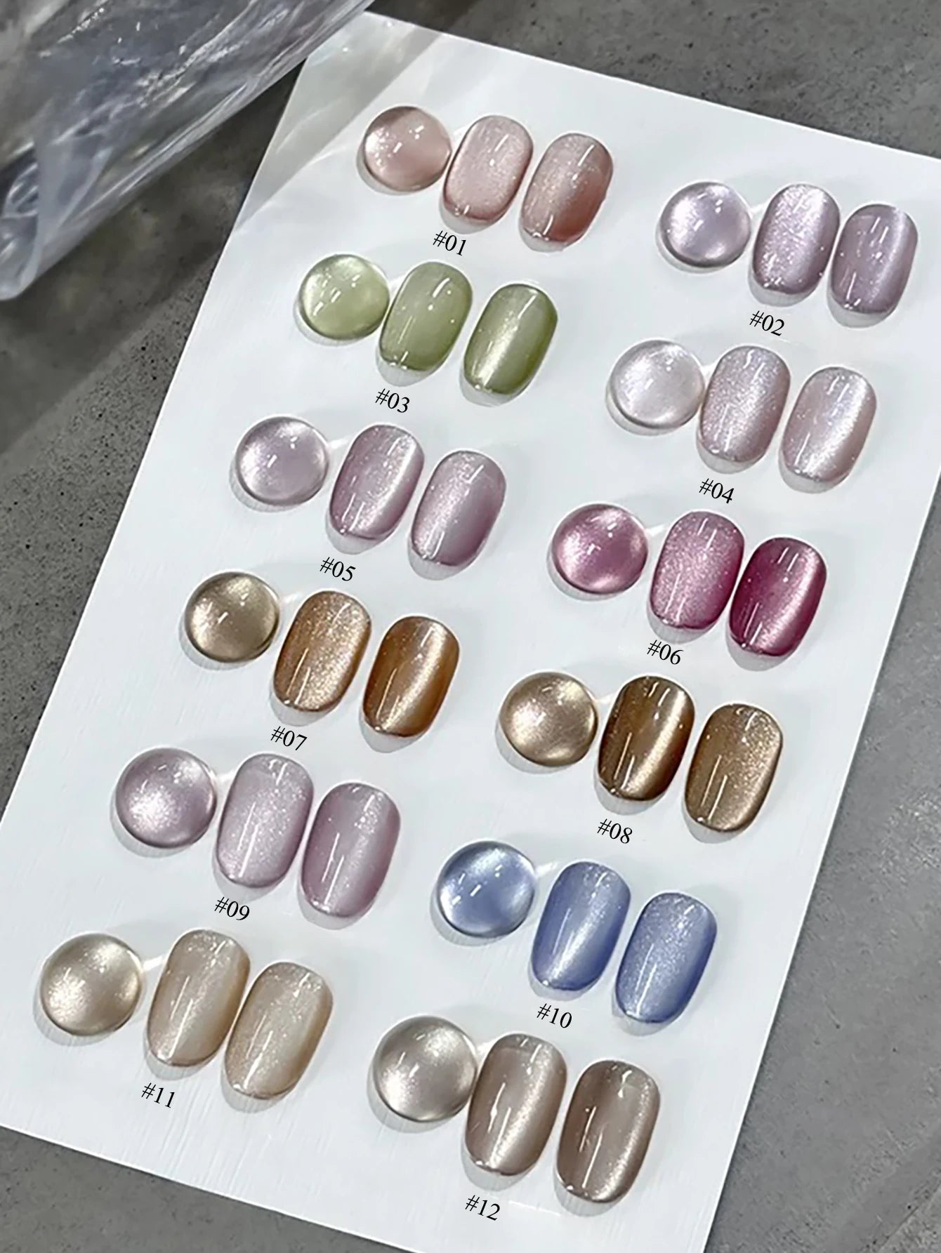 1-3pcs PSK 2025 New Whitening Purple Glass Beads Starry Crystal Nail Art Purple Glass Bead Cat Eye Gel Nail Polish Nail Supplies anqilamy1-12