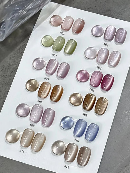 1-3pcs PSK 2025 New Whitening Purple Glass Beads Starry Crystal Nail Art Purple Glass Bead Cat Eye Gel Nail Polish Nail Supplies anqilamy1-12