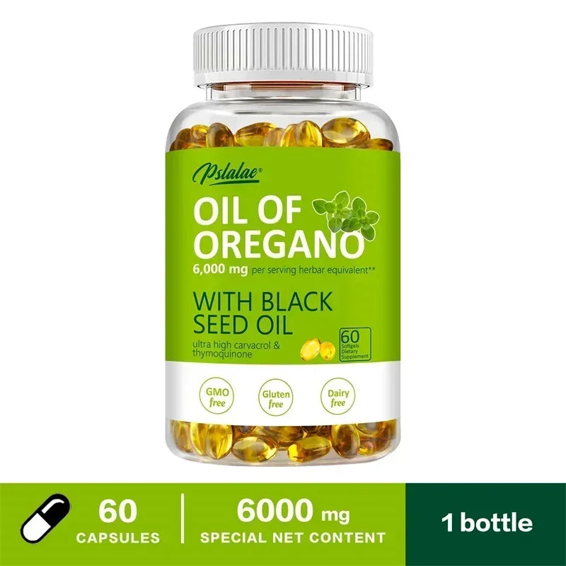 Oregano Oil - Promotes Digestion and Intestinal Health, Balance Intestinal Flora, Antioxidant, Enhances Immunity 60 Capsules